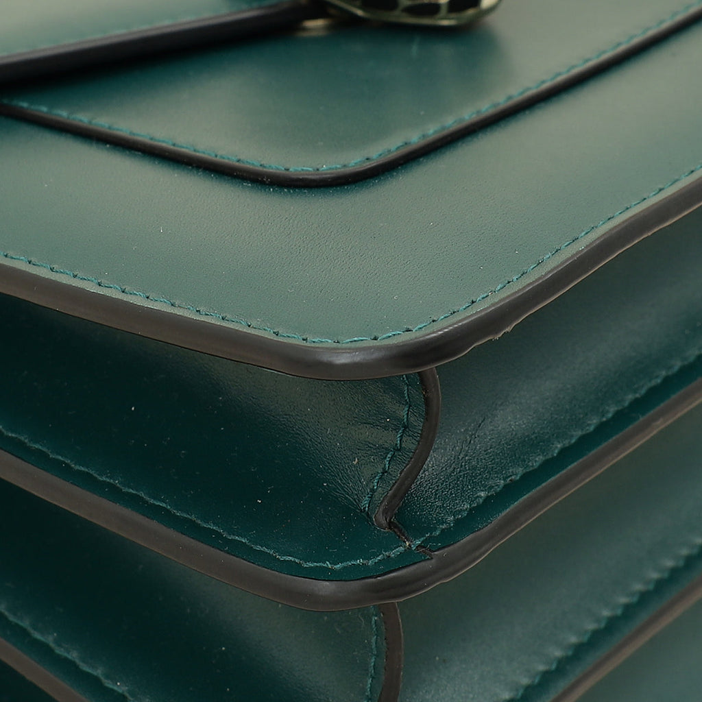 Bvlgari Green Serpenti Forever Top Handle Small Bag
