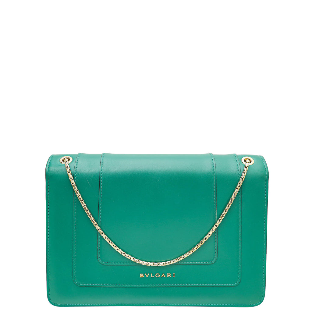 Bvlgari Emerald Green Serpenti Forever Medium Shoulder Bag