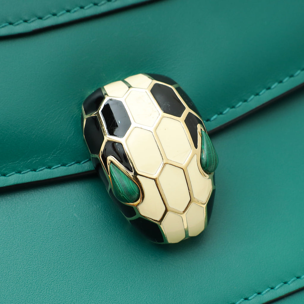 Bvlgari Emerald Green Serpenti Forever Medium Shoulder Bag