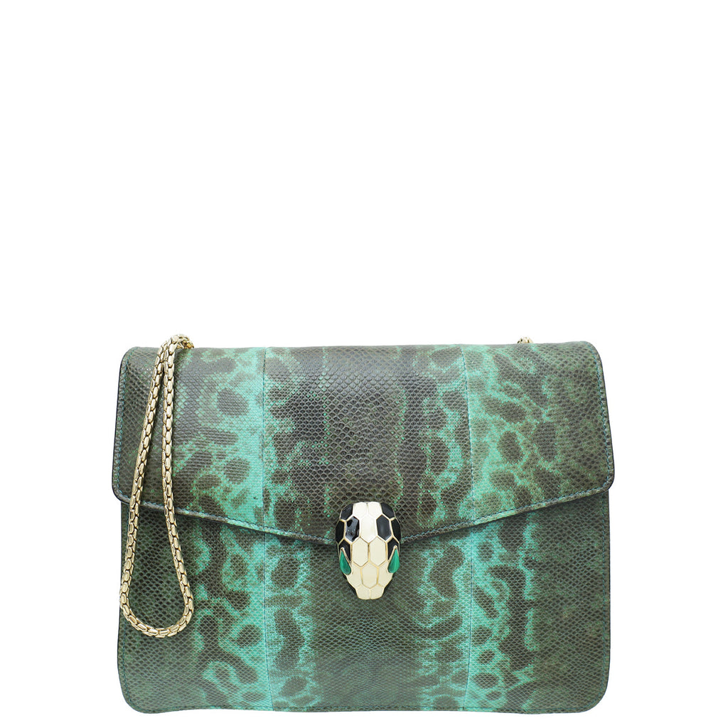 Bvlgari Green Karung Serpenti Forever Bag