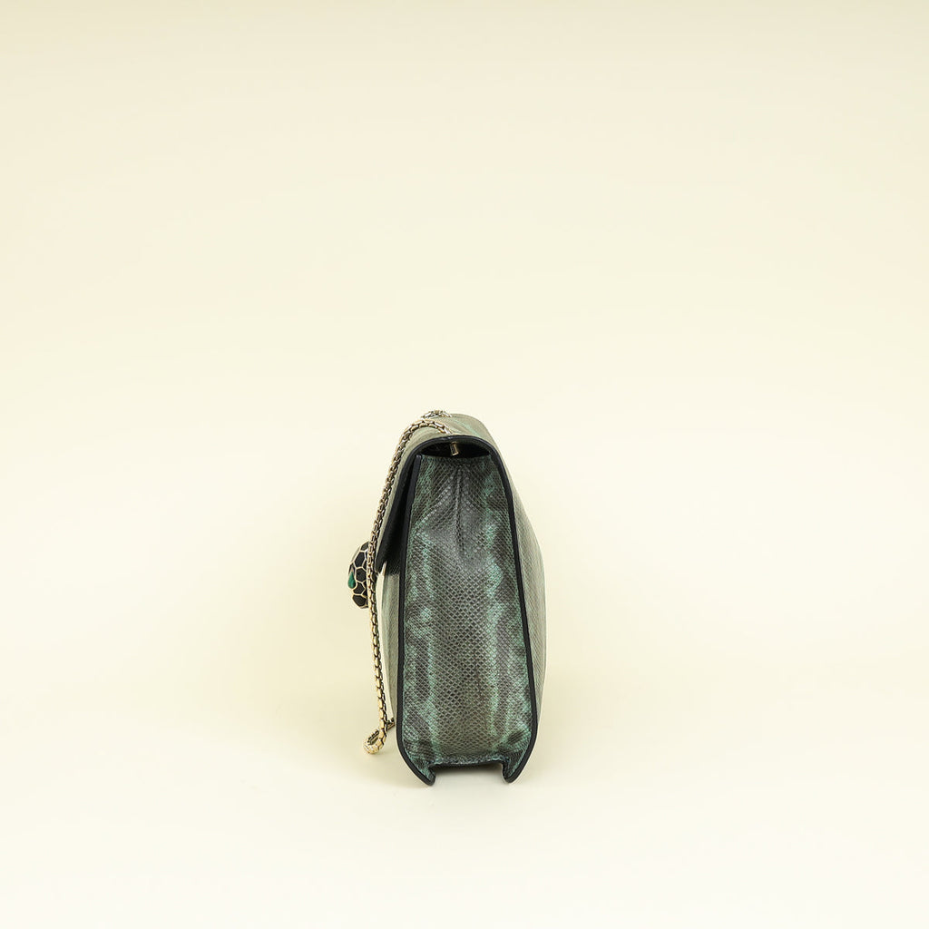 Bvlgari Green Serpenti Forever Karung Shoulder Bag