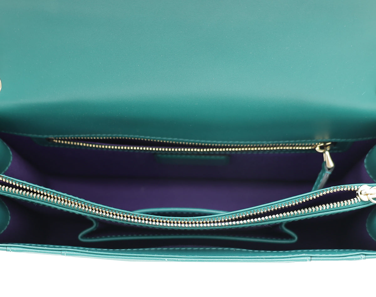 Bvlgari Green Serpenti Forever Medium Shoulder Bag