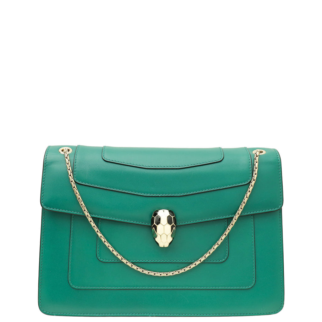 Bvlgari Green Serpenti Forever Flap Bag