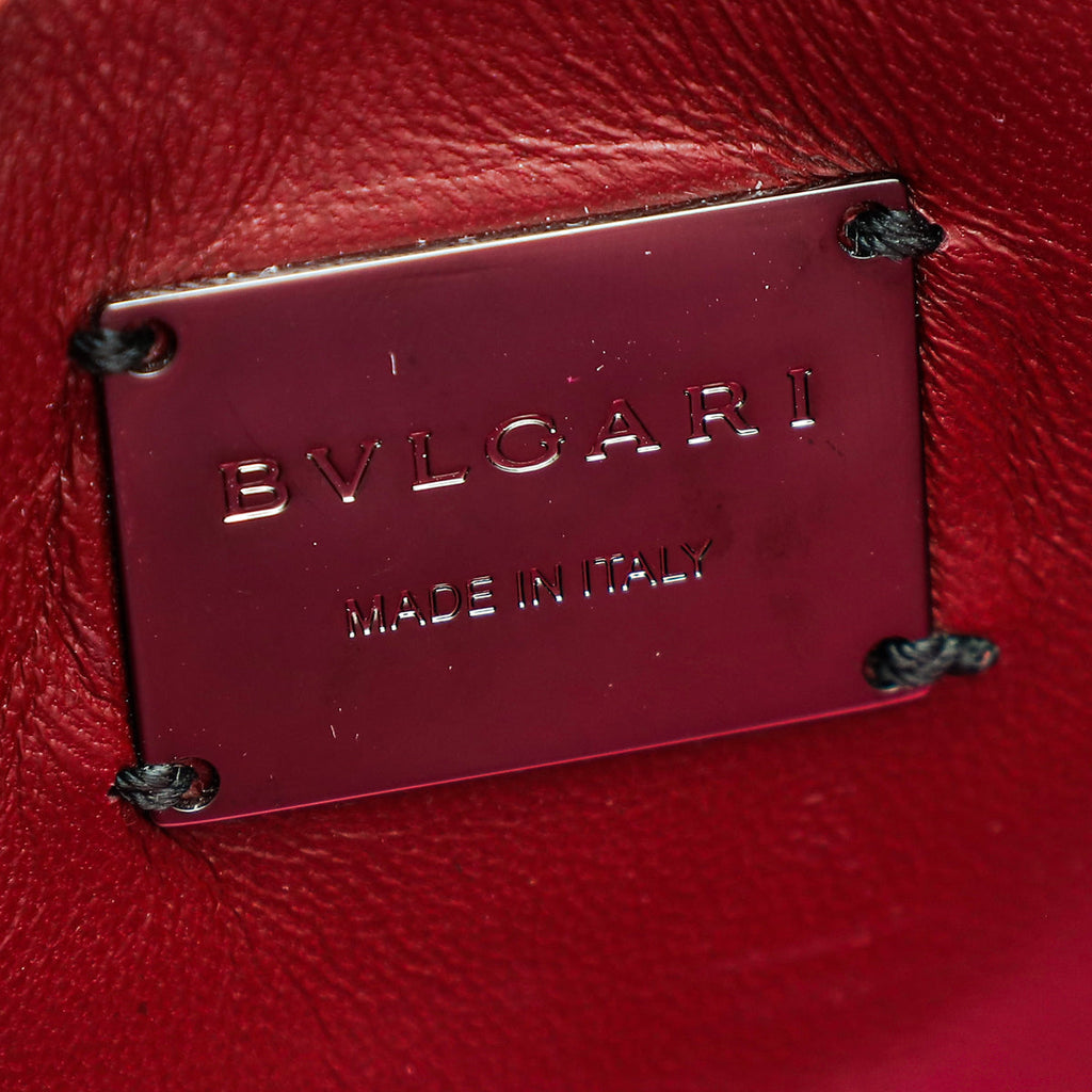 Bvlgari Burgundy Serpenti Forever Studded Small Shoulder Bag