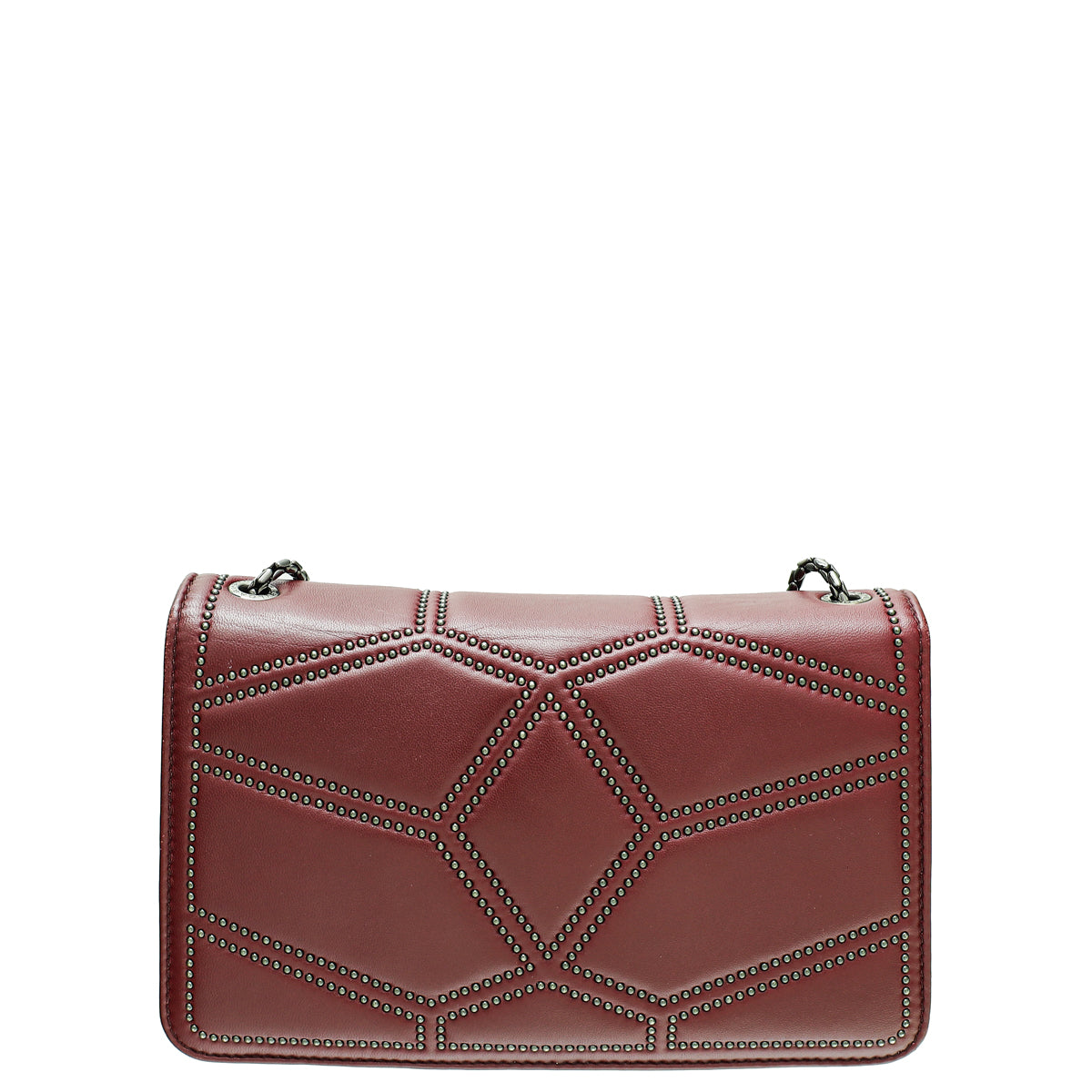 Bvlgari Burgundy Serpenti Forever Studded Small Shoulder Bag