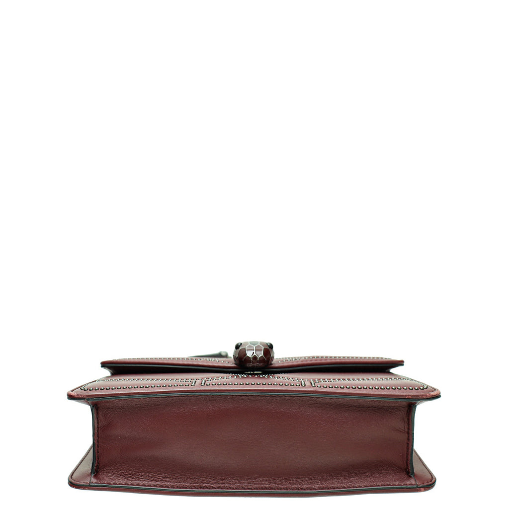 Bvlgari Burgundy Serpenti Forever Studded Small Shoulder Bag