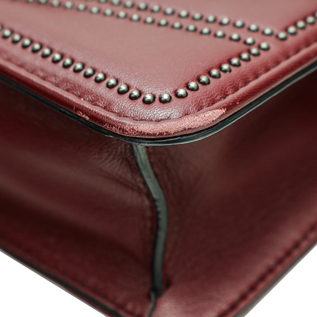 Bvlgari Burgundy Serpenti Forever Studded Small Shoulder Bag