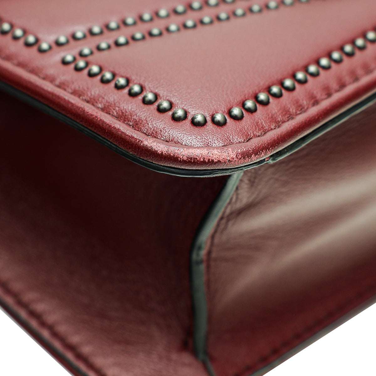 Bvlgari Burgundy Serpenti Forever Studded Small Shoulder Bag