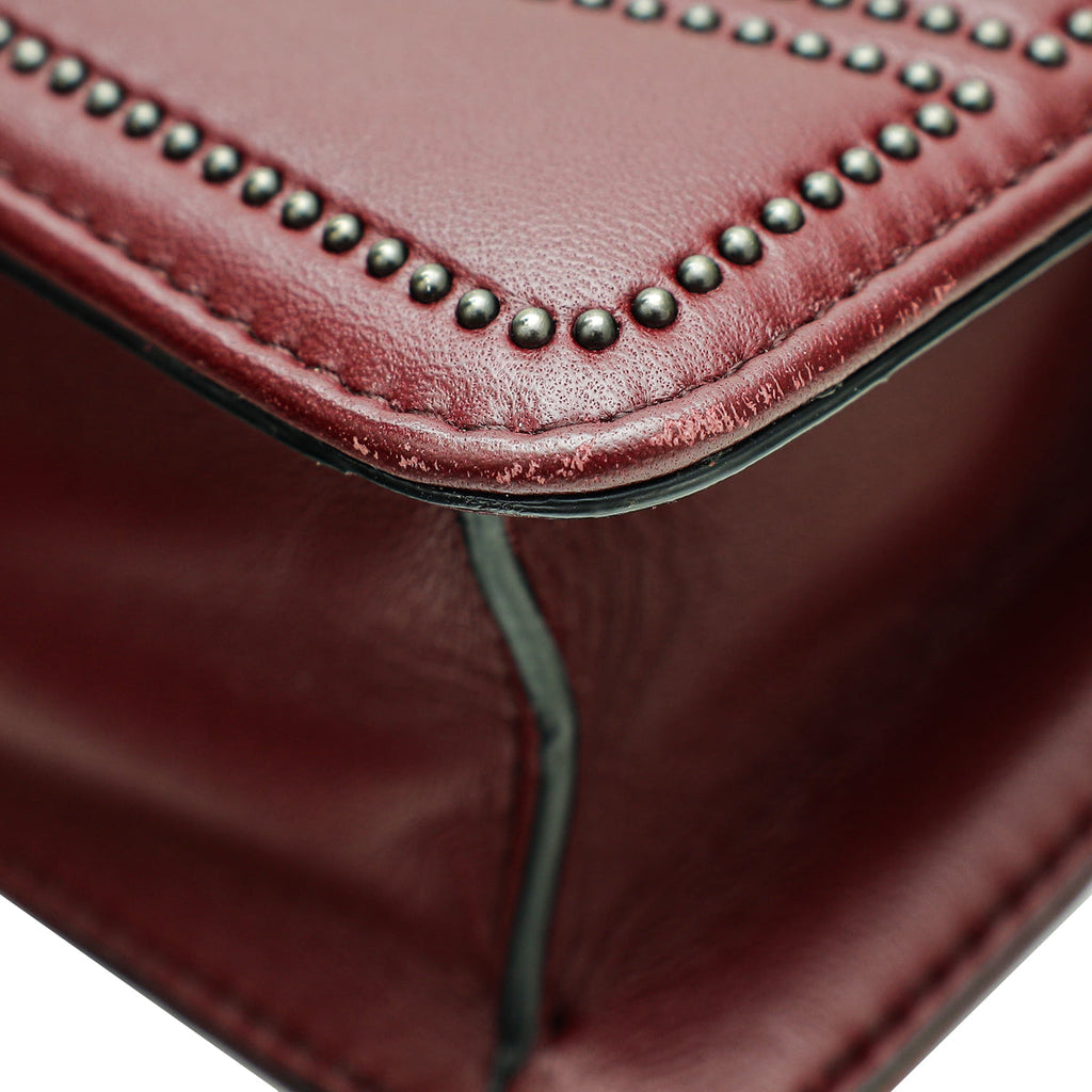 Bvlgari Burgundy Serpenti Forever Studded Small Shoulder Bag