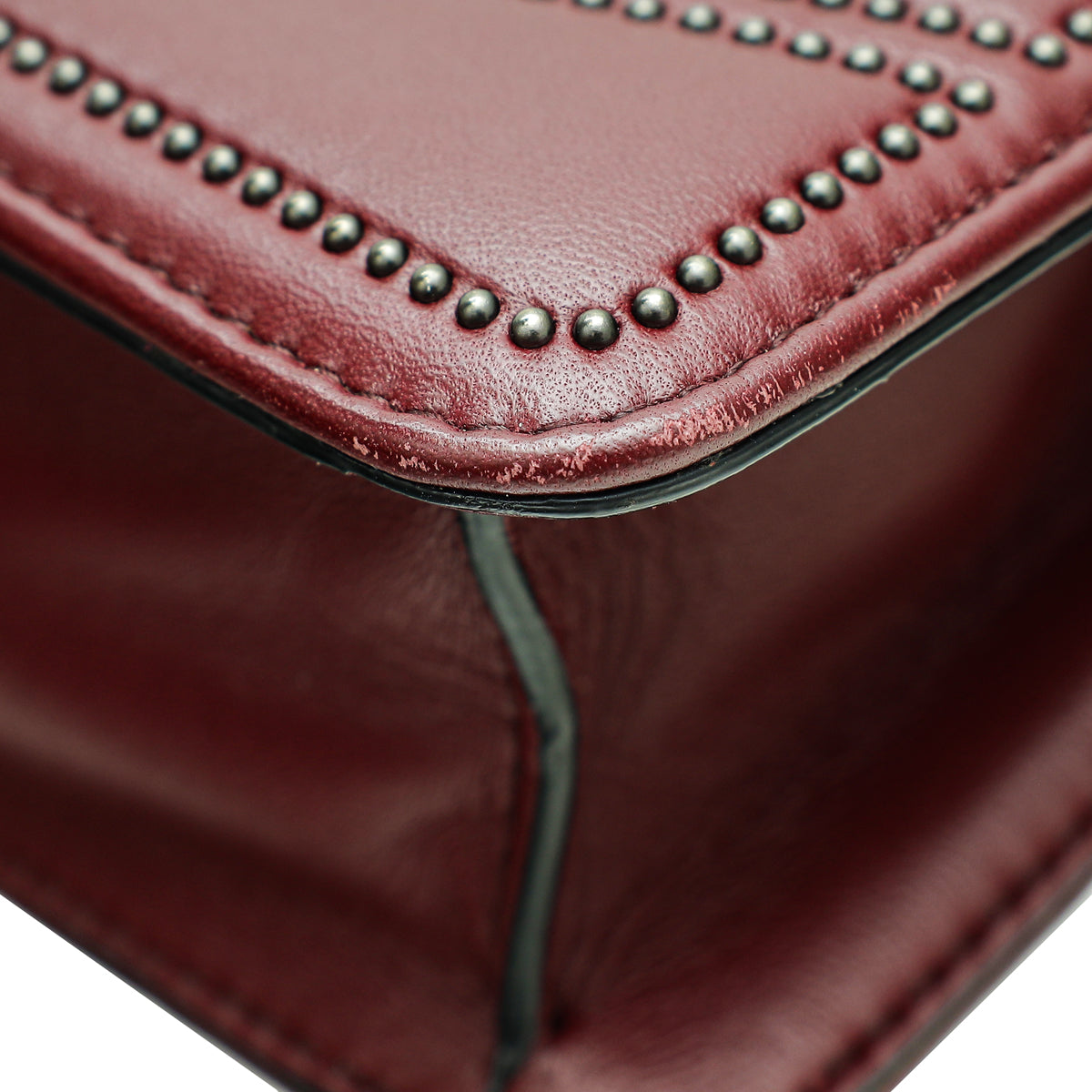 Bvlgari Burgundy Serpenti Forever Studded Small Shoulder Bag