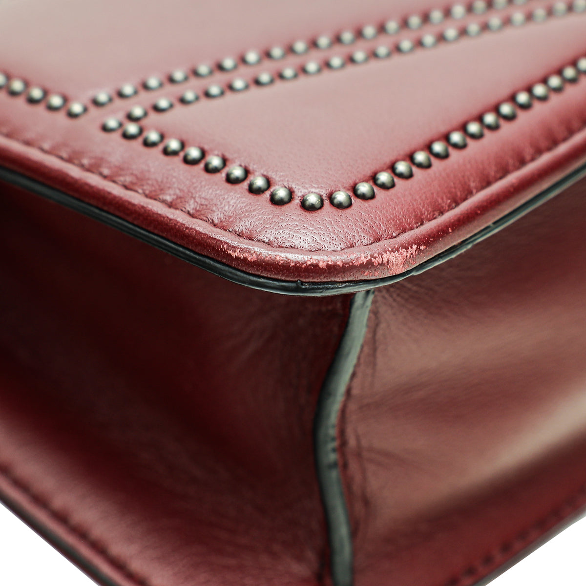 Bvlgari Burgundy Serpenti Forever Studded Small Shoulder Bag