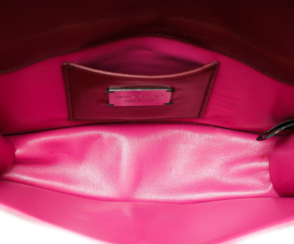 Bvlgari Burgundy Serpenti Forever Studded Small Shoulder Bag