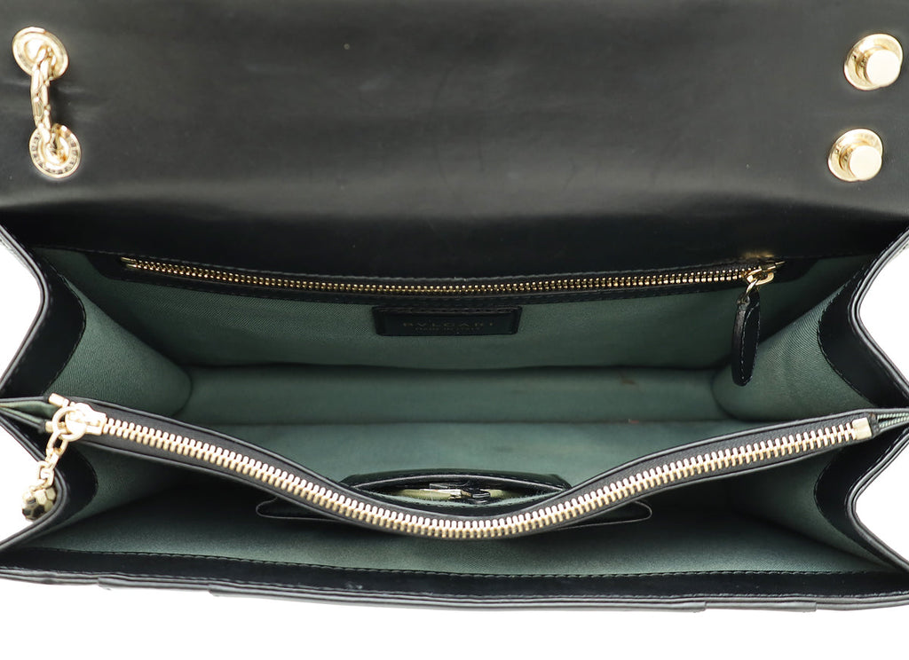 Bvlgari Black Serpenti Forever Large Shoulder Bag