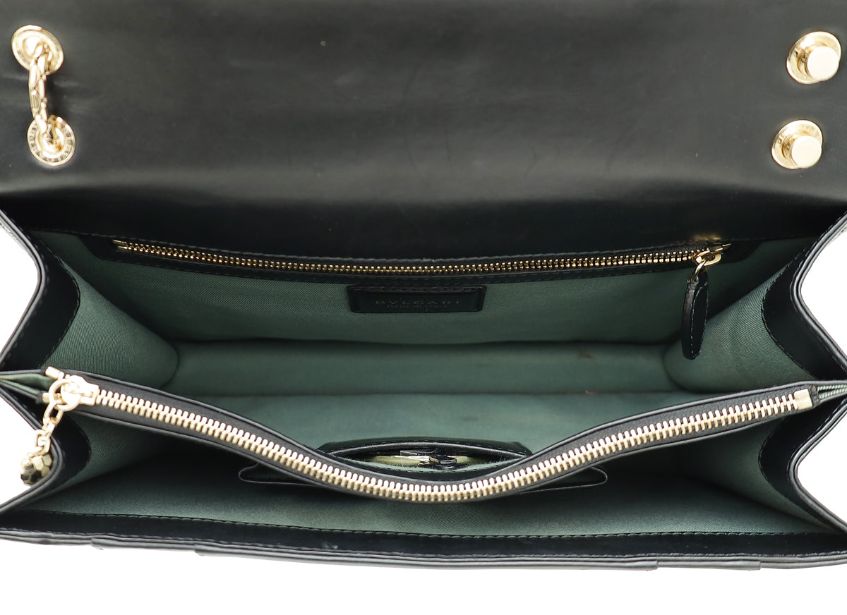Bvlgari Black Serpenti Forever Large Shoulder Bag