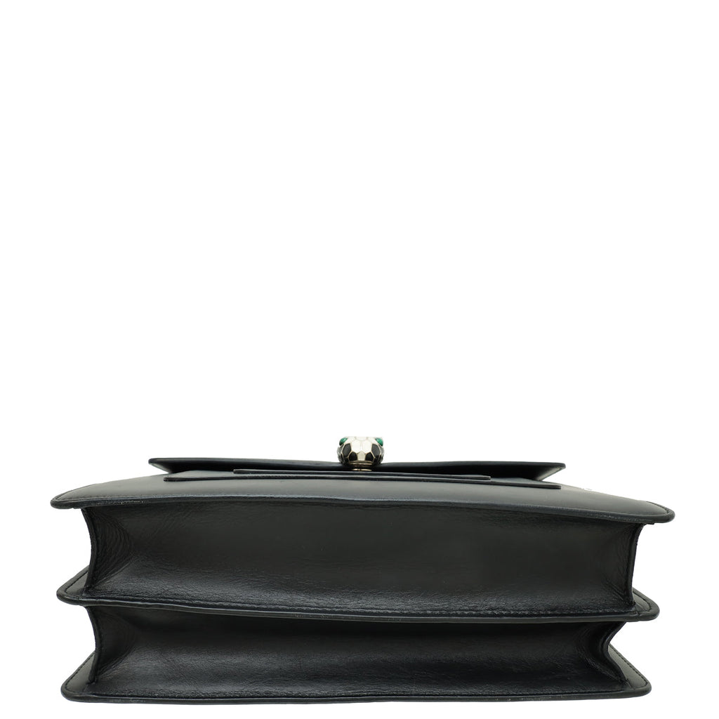 Bvlgari Black Serpenti Forever Large Shoulder Bag