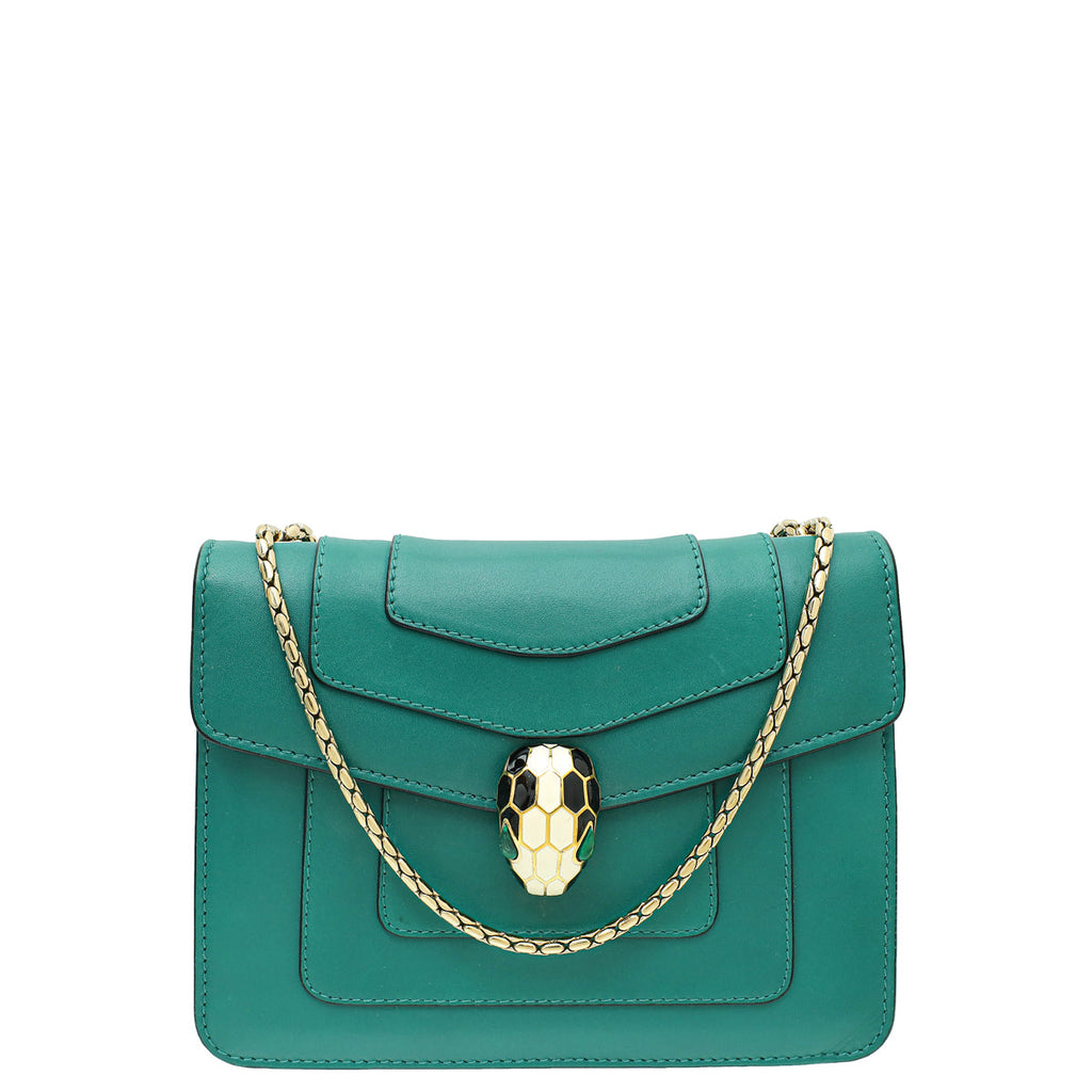Bvlgari Emerald Green Serpenti Forever Small Crossbody Bag