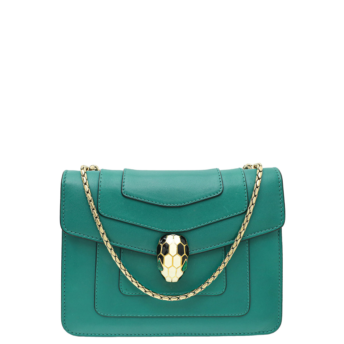 Bvlgari Emerald Green Serpenti Forever Small Crossbody Bag