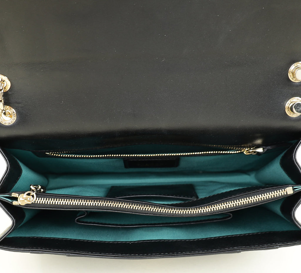Bvlgari Black Serpenti Forever Flap Shoulder Bag