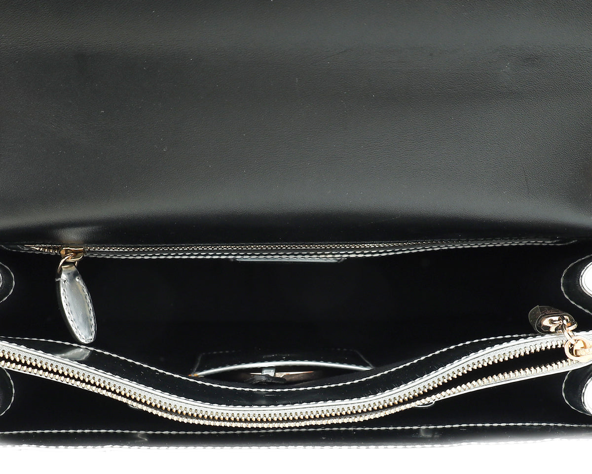 Bvlgari Silver Mirror Serpenti Forever Flap Chain Large Bag
