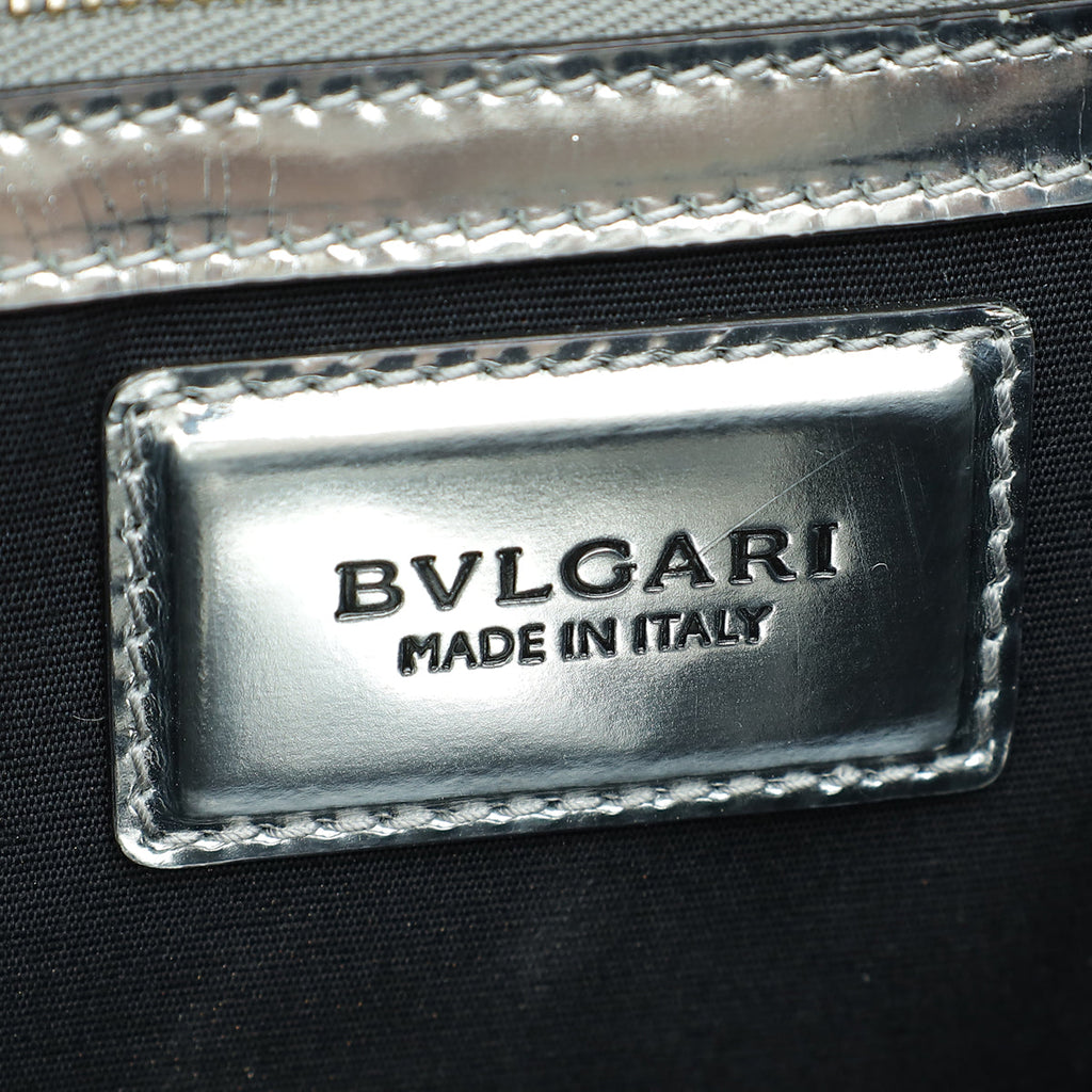 Bvlgari Silver Mirror Serpenti Forever Flap Chain Large Bag