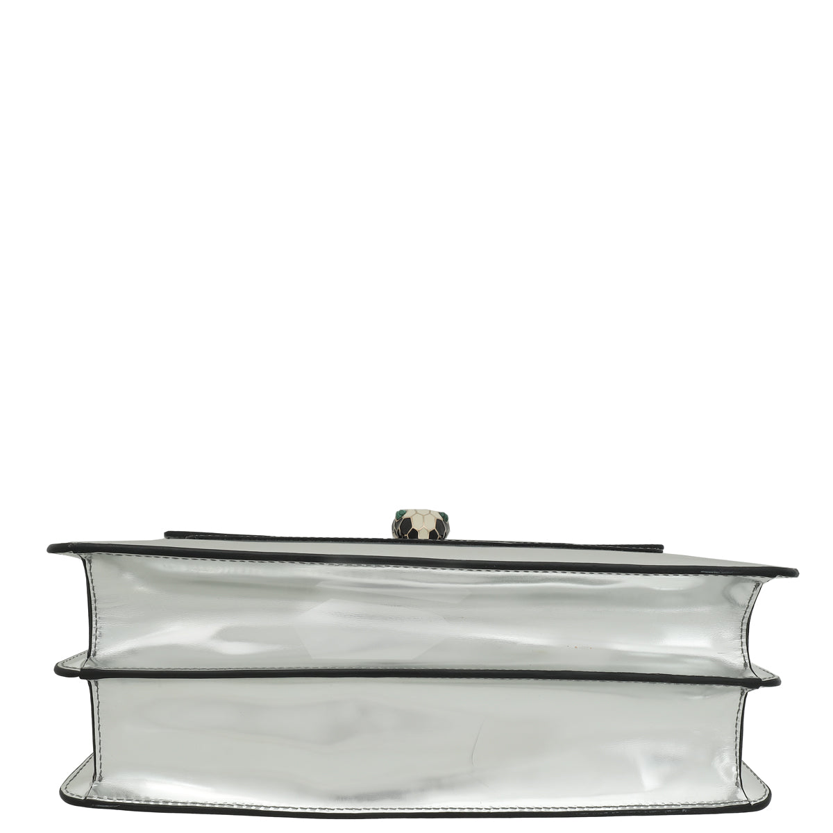 Bvlgari Silver Mirror Serpenti Forever Flap Chain Large Bag