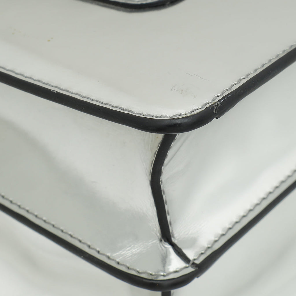 Bvlgari Silver Mirror Serpenti Forever Flap Chain Large Bag
