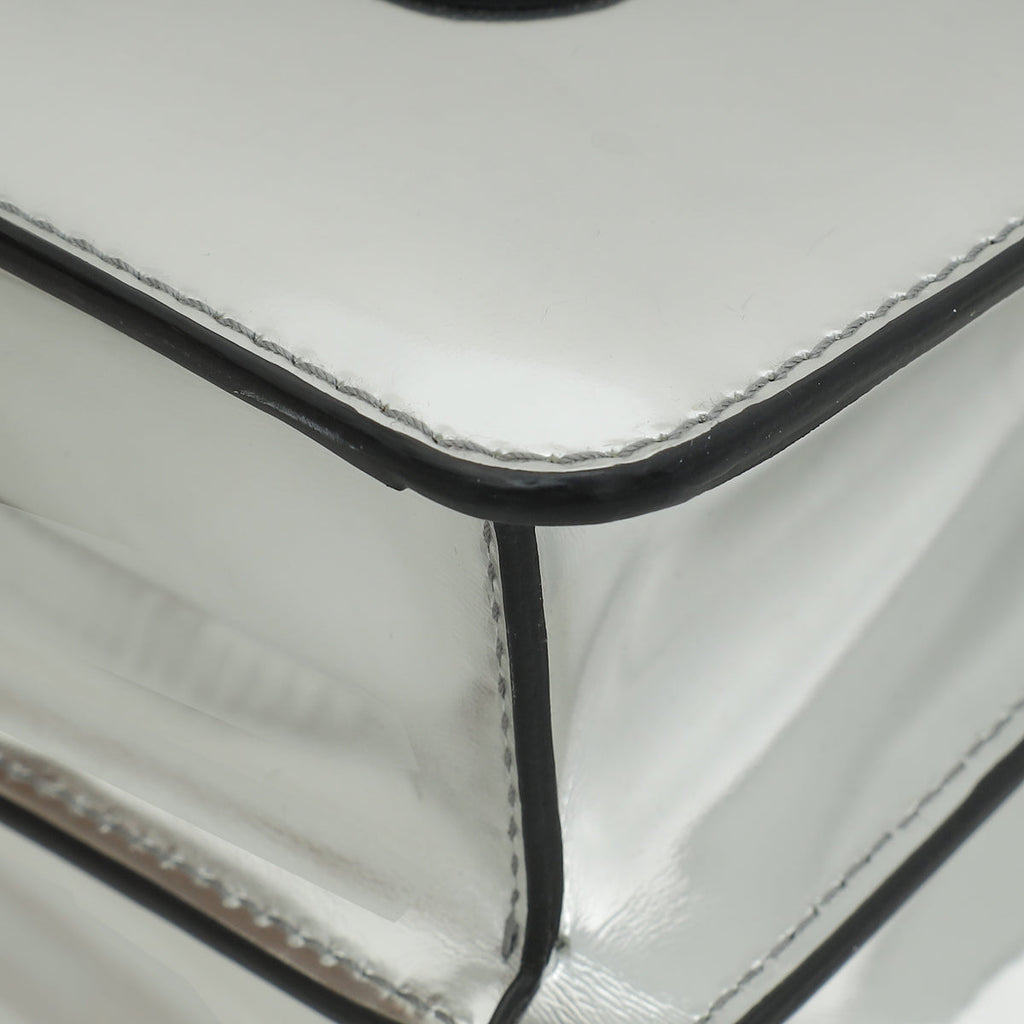 Bvlgari Silver Mirror Serpenti Forever Flap Chain Large Bag