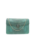Bvlgari Metallic Green Karung Serpenti Forever Medium Shoulder Bag