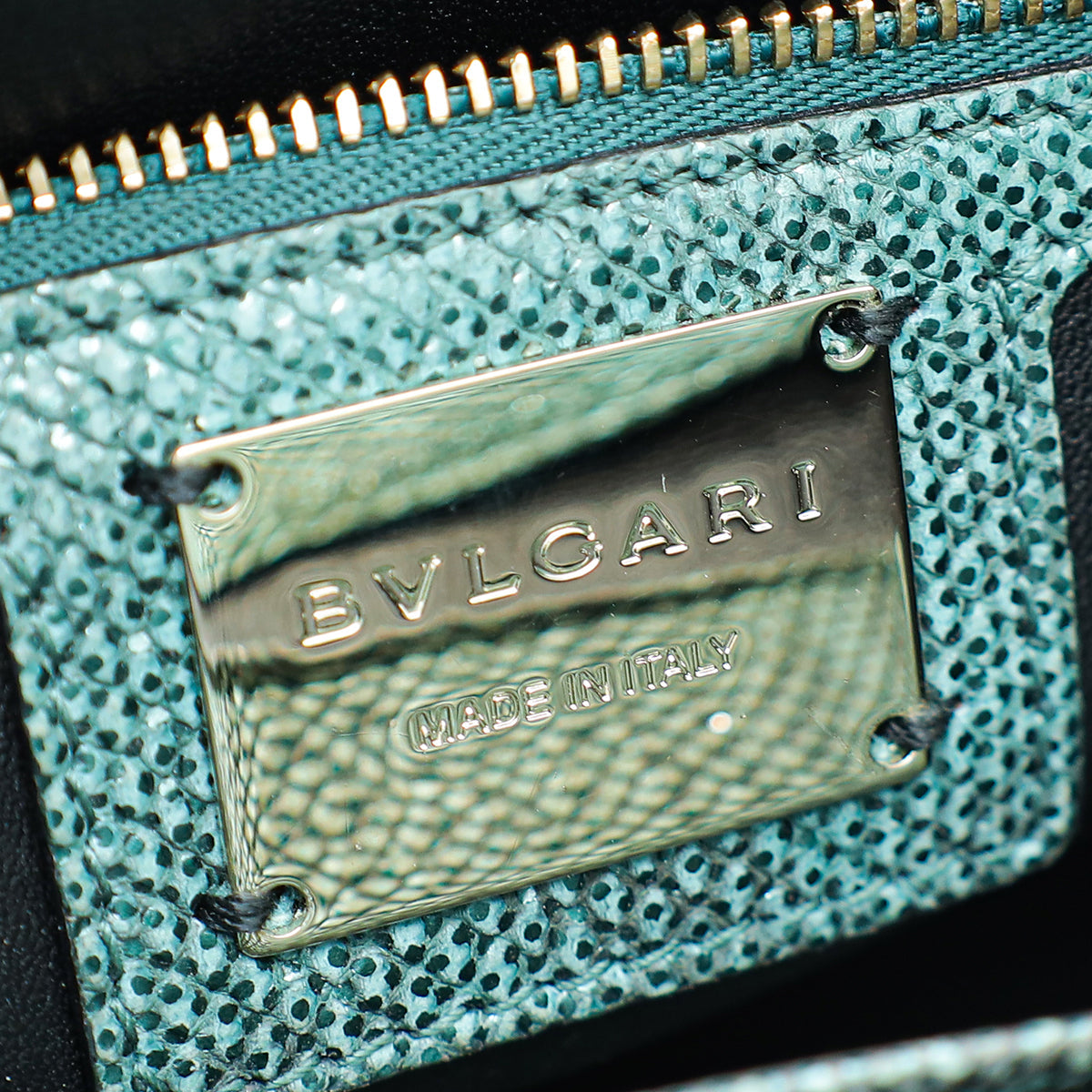 Bvlgari Metallic Green Karung Serpenti Forever Medium Shoulder Bag