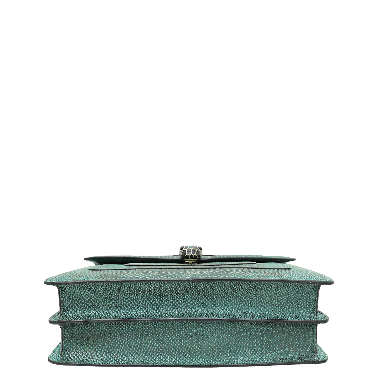 Bvlgari Metallic Green Karung Serpenti Forever Medium Shoulder Bag