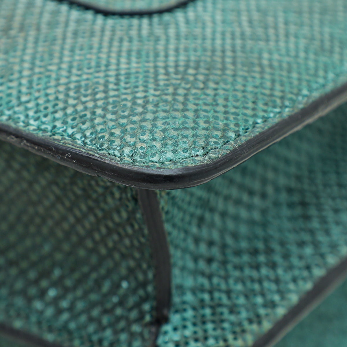 Bvlgari Metallic Green Karung Serpenti Forever Medium Shoulder Bag