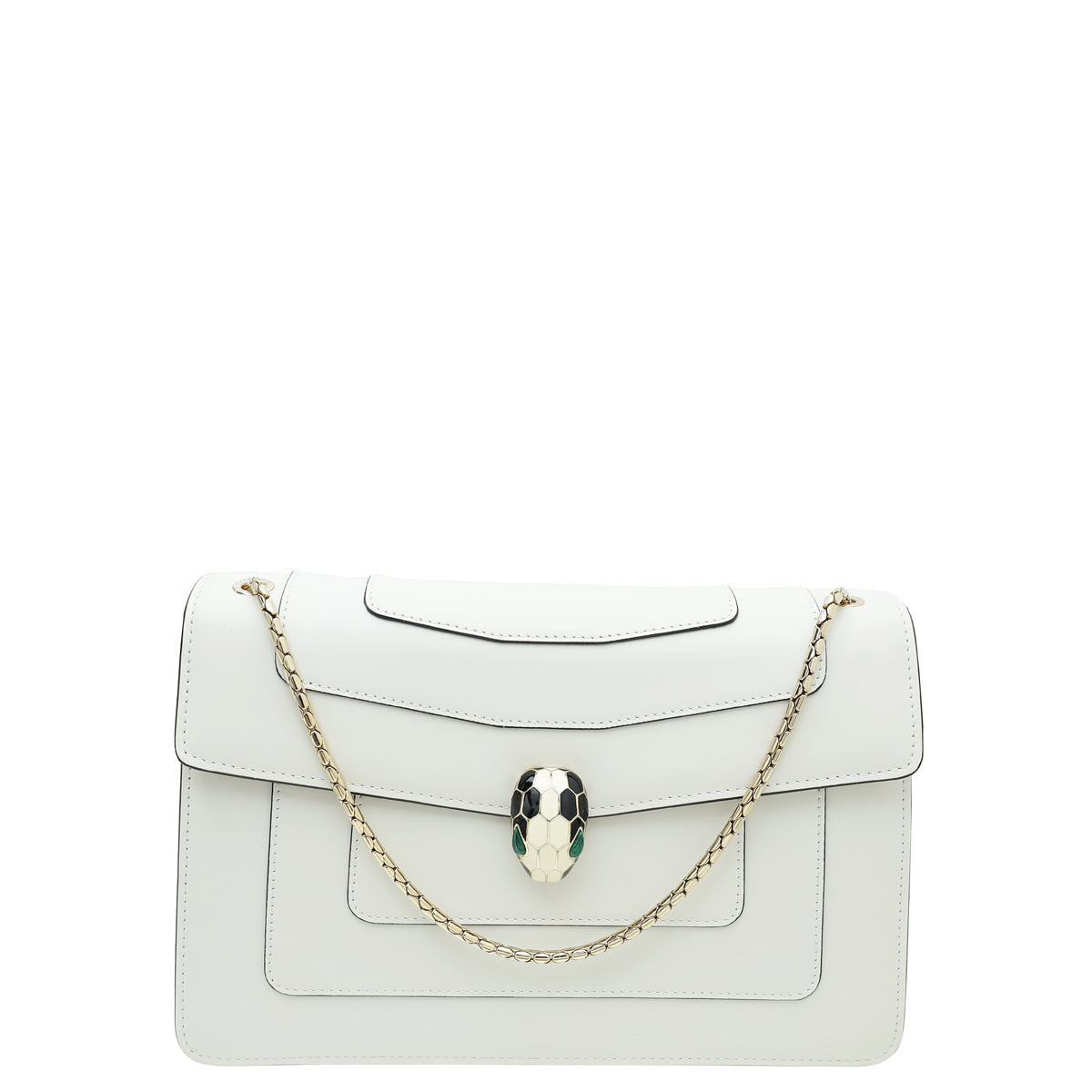 Bvlgari Cream Serpenti Forever Medium Shoulder Bag