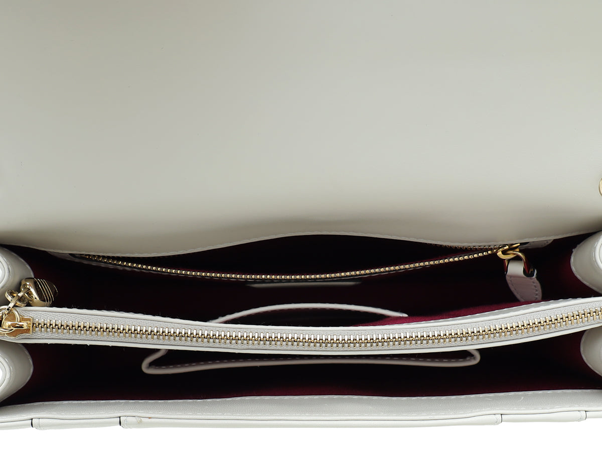 Bvlgari Cream Serpenti Forever Medium Shoulder Bag