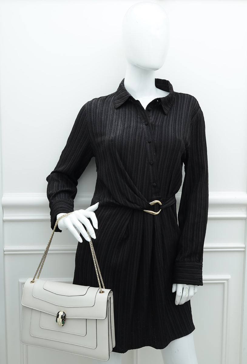 Bvlgari Cream Serpenti Forever Medium Shoulder Bag