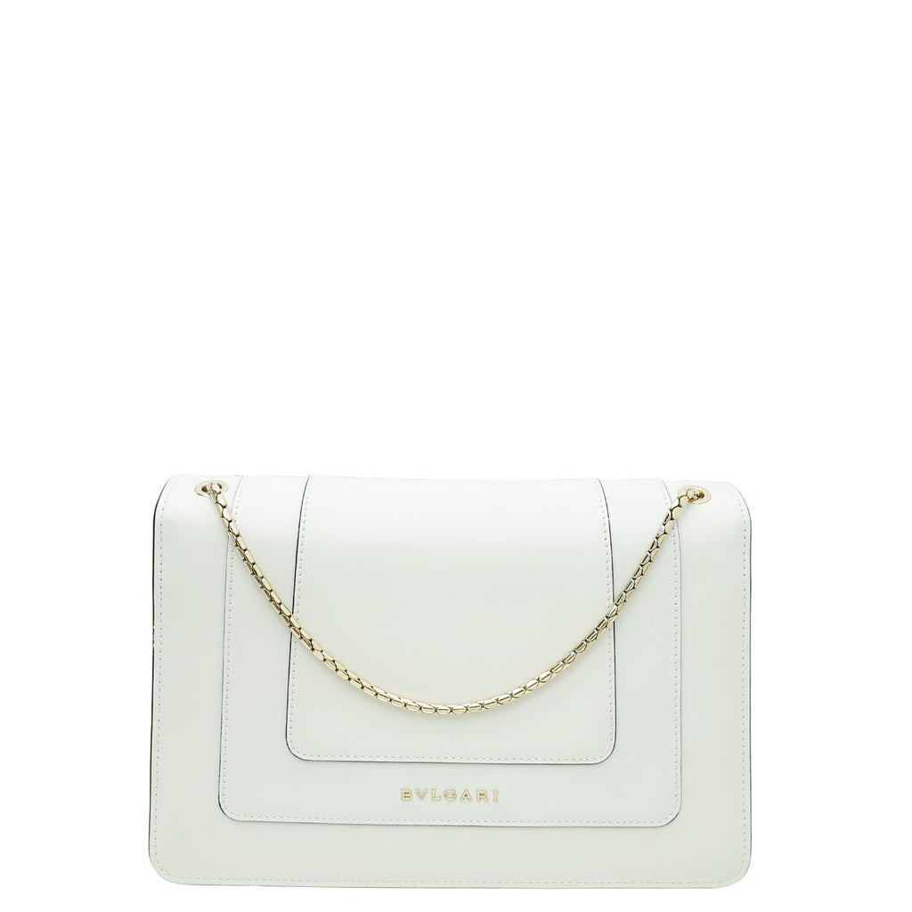 Bvlgari Cream Serpenti Forever Medium Shoulder Bag
