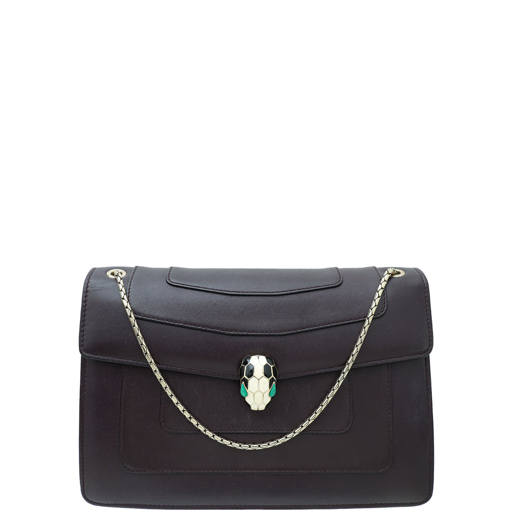 Bvlgari Burgundy Serpenti Forever Flap Bag