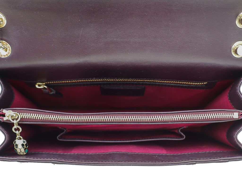 Bvlgari Burgundy Serpenti Forever Flap Bag