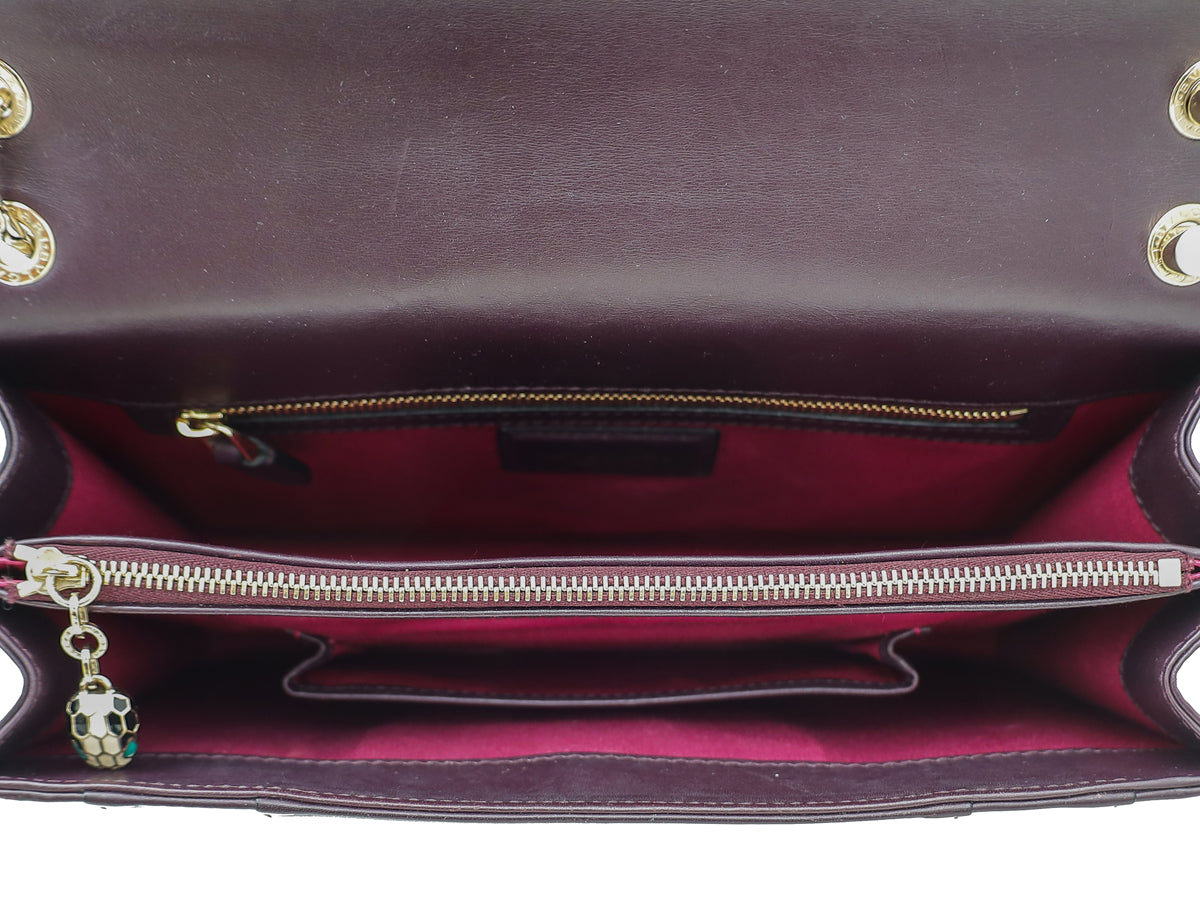 Bvlgari Burgundy Serpenti Forever Flap Bag
