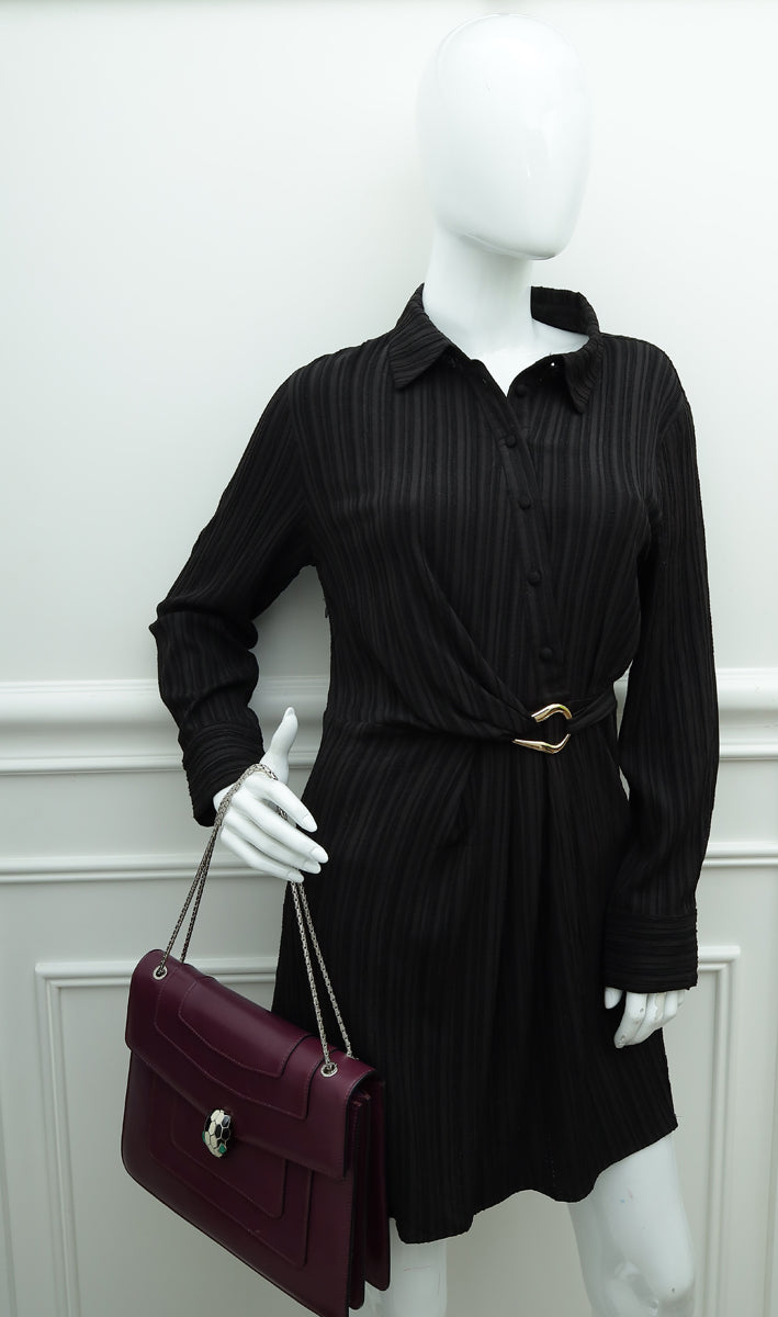 Bvlgari Aubergine Serpenti Forever Large Shoulder Bag