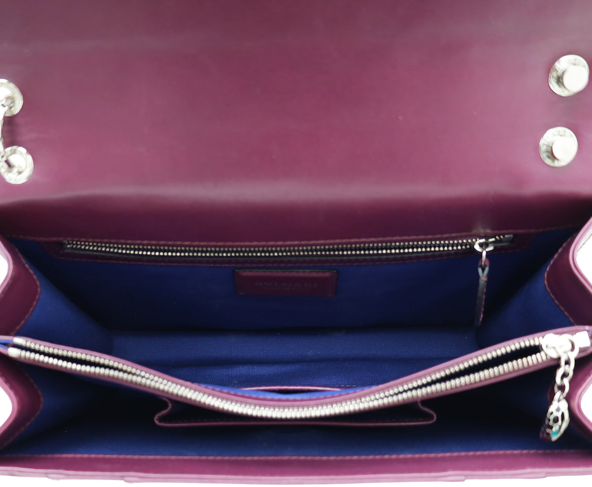 Bvlgari Aubergine Serpenti Forever Large Shoulder Bag