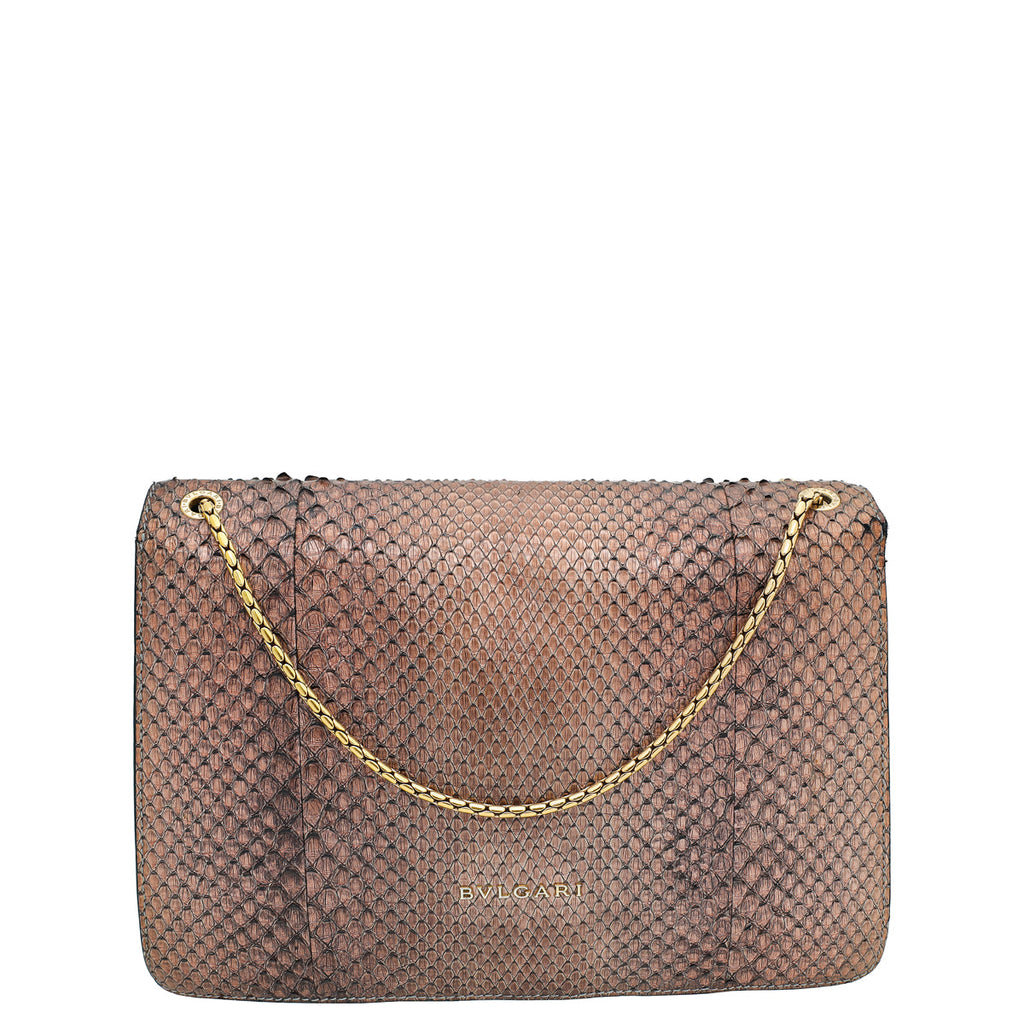 Bvlgari Light Bronze Python Serpenti Forever Ltd.Ed 35/30 Bag