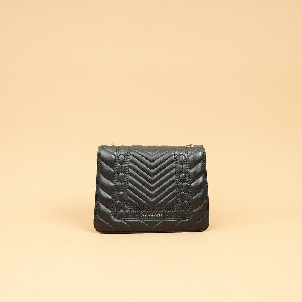 Bvlgari Black Quilted Scaglie Serpenti Forever Bag