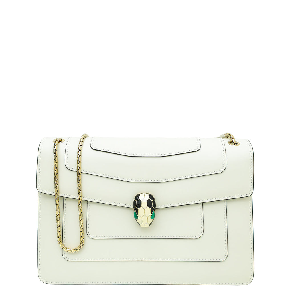 Bvlgari White Agate Serpenti Forever Shoulder Bag