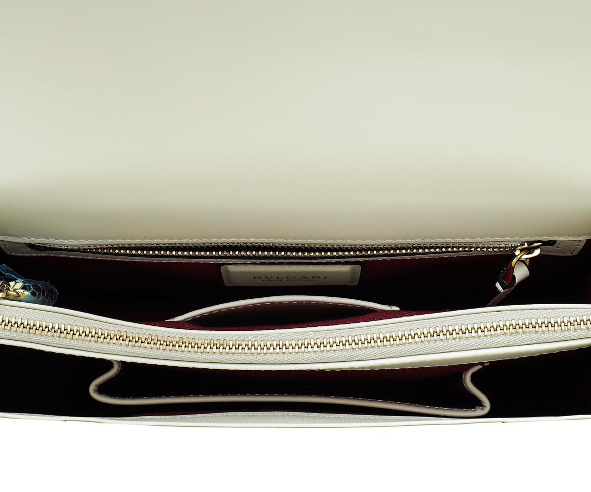 Bvlgari White Agate Serpenti Forever Shoulder Bag
