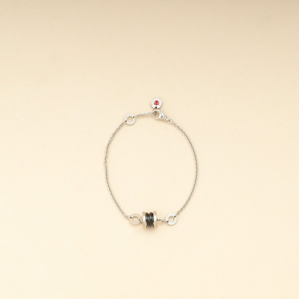 Bvlgari Sterling Silver Onyx Save The Children 18cm Bracelet
