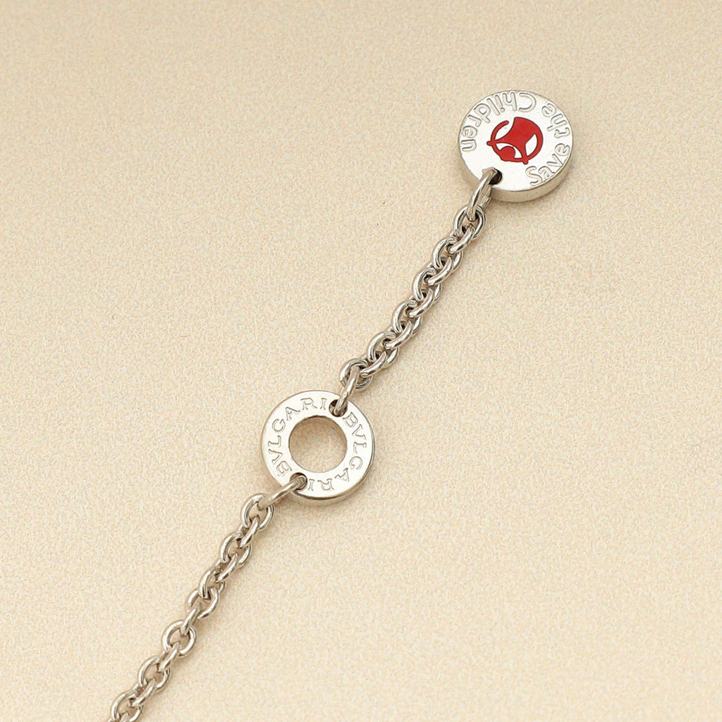 Bvlgari Sterling Silver Onyx Save The Children 18cm Bracelet