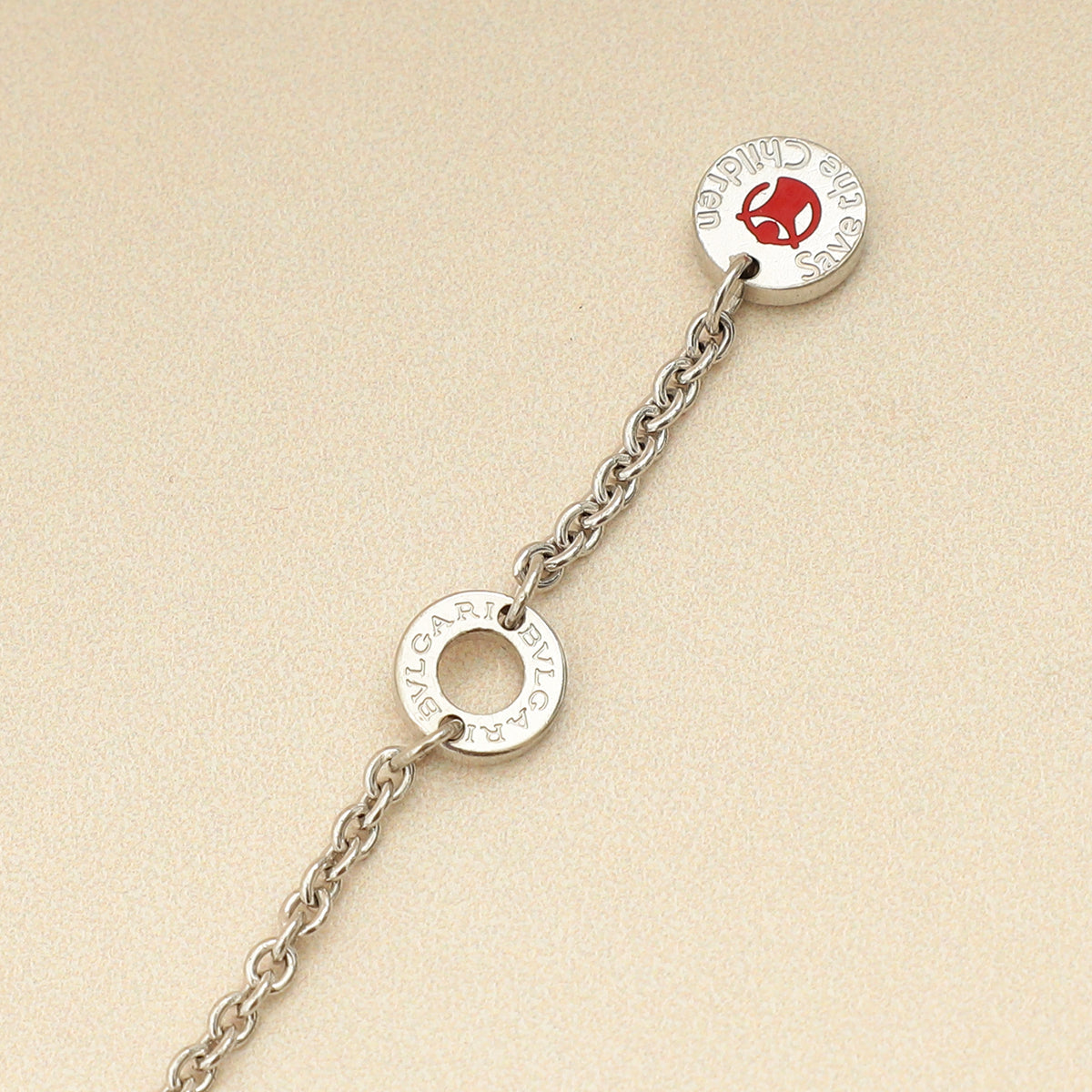Bvlgari Sterling Silver Onyx Save The Children 18cm Bracelet