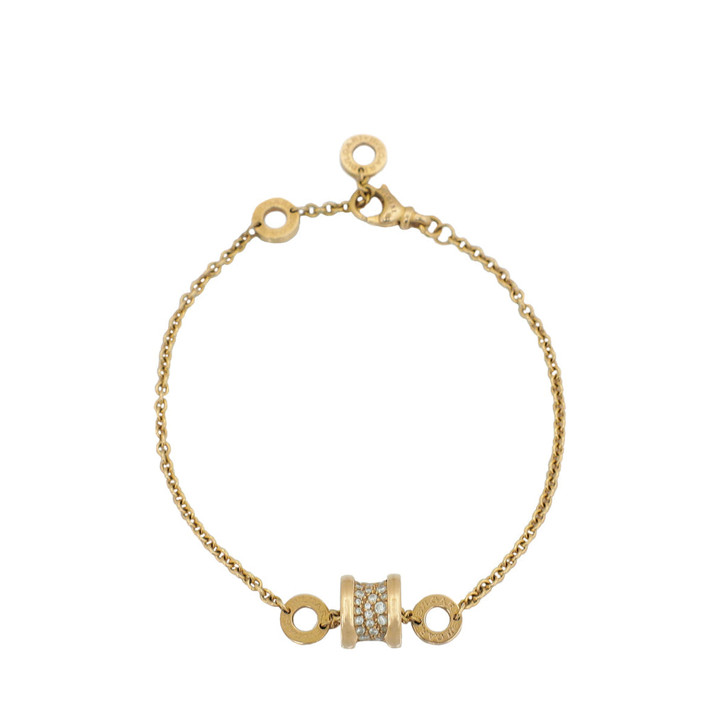 Bvlgari 18K Rose Gold Diamond B.zero1 Soft Bracelet