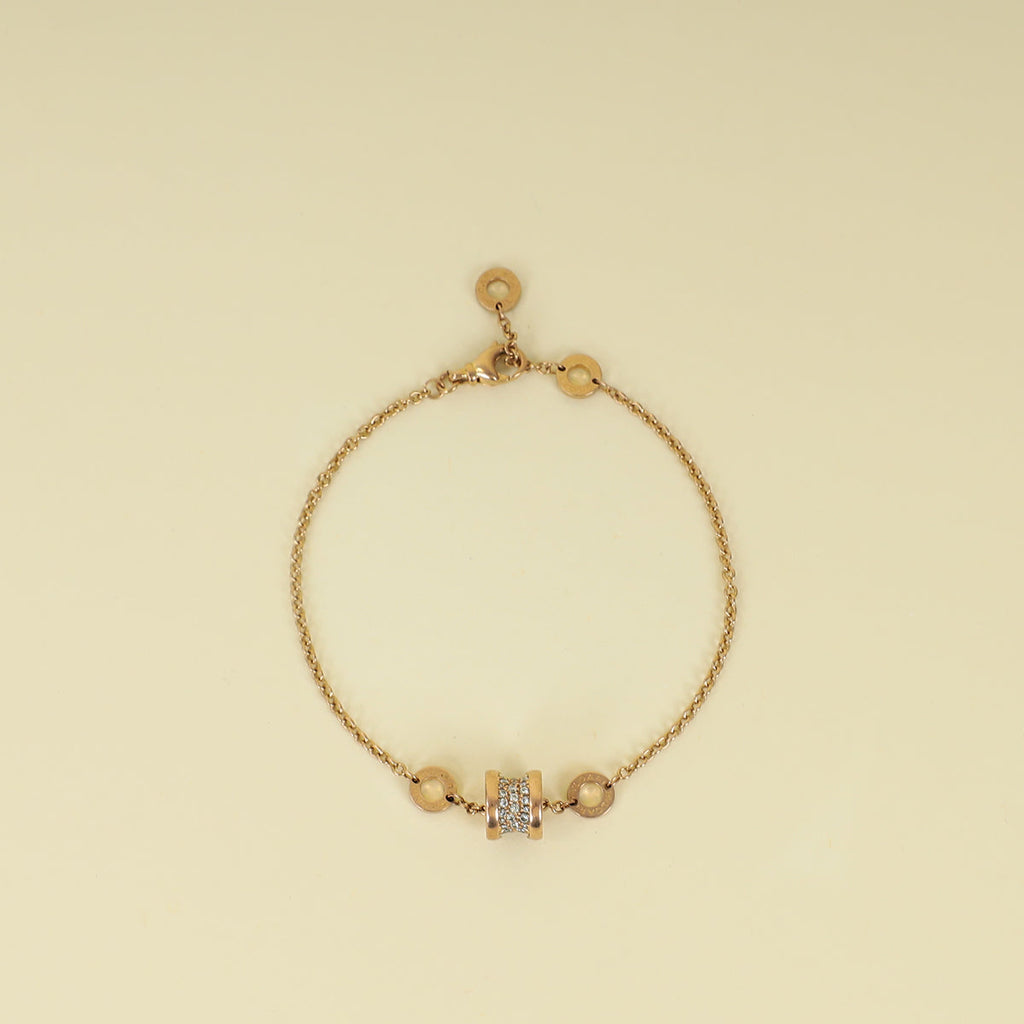 Bvlgari 18K Pink Gold Diamond B. Zero 1 Bracelet