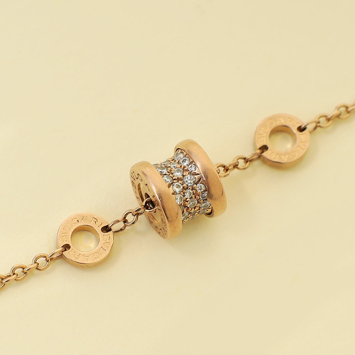 Bvlgari 18K Pink Gold Diamond B. Zero 1 Bracelet